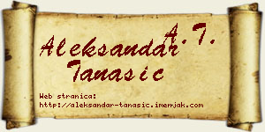 Aleksandar Tanasić vizit kartica